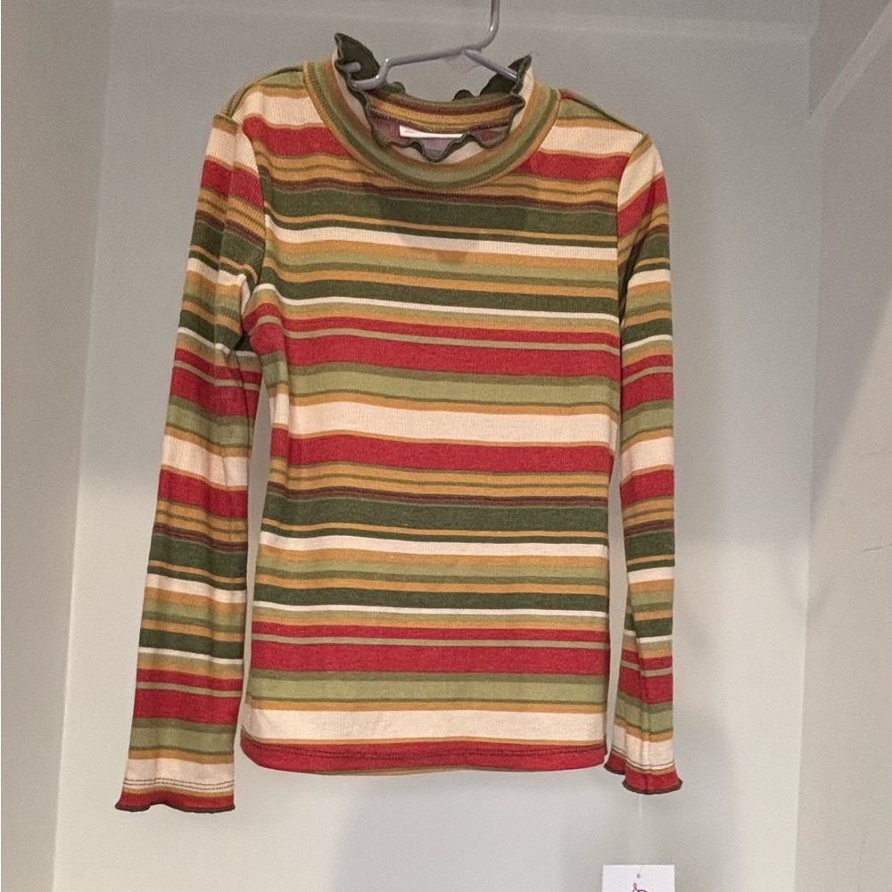 Bonnie Jean Green and Orange Fitted Long Sleeve T-Shirt